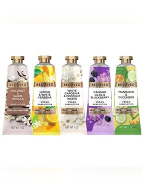 Love Beauty and Planet Beloved Hand Lotion 1oz Travel Size Moisturizer SET OF 5